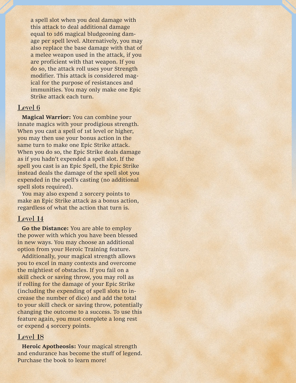 Gallant and Belfost's Heroes and Horrors Subclass PDF