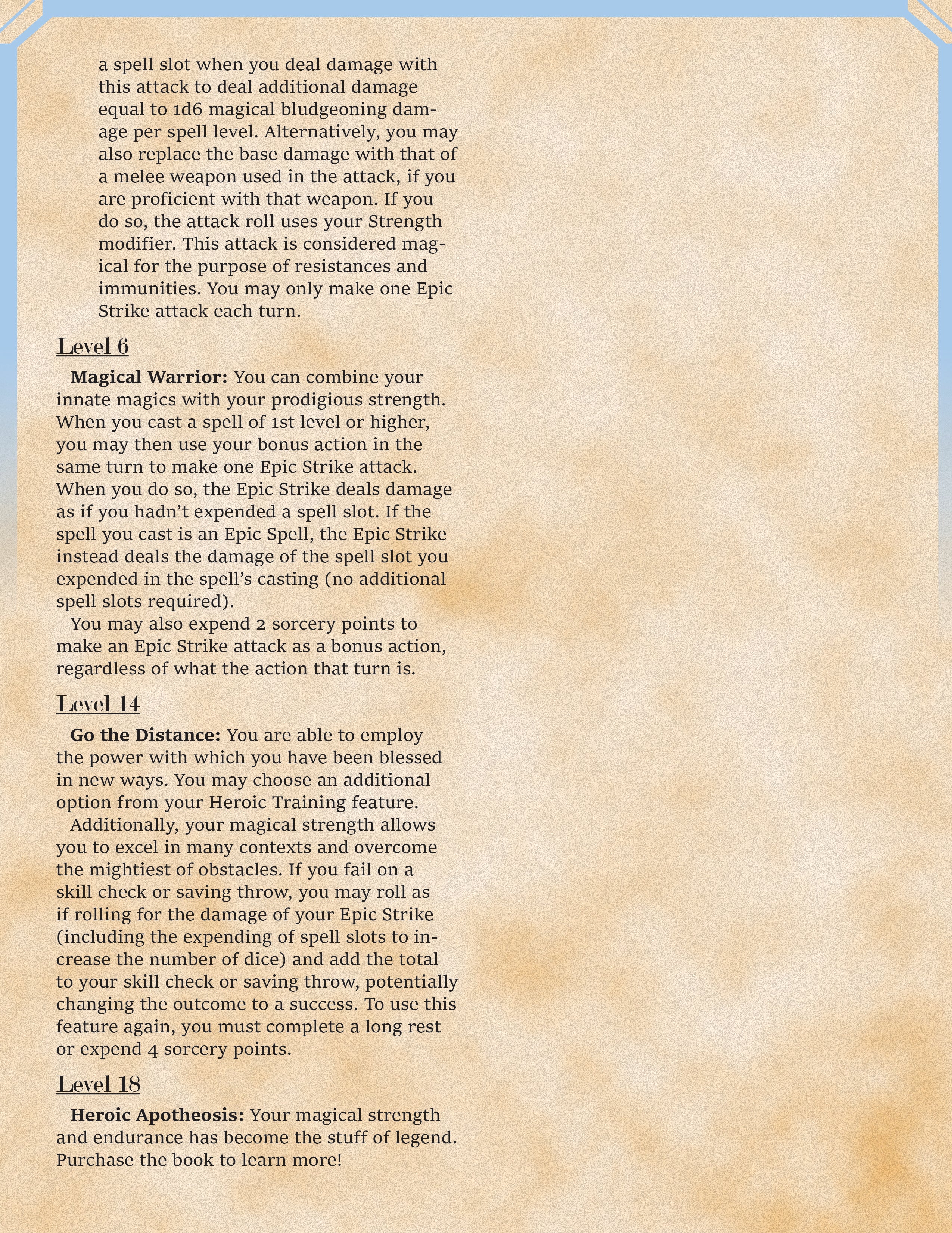 Gallant and Belfost's Heroes and Horrors Subclass PDF