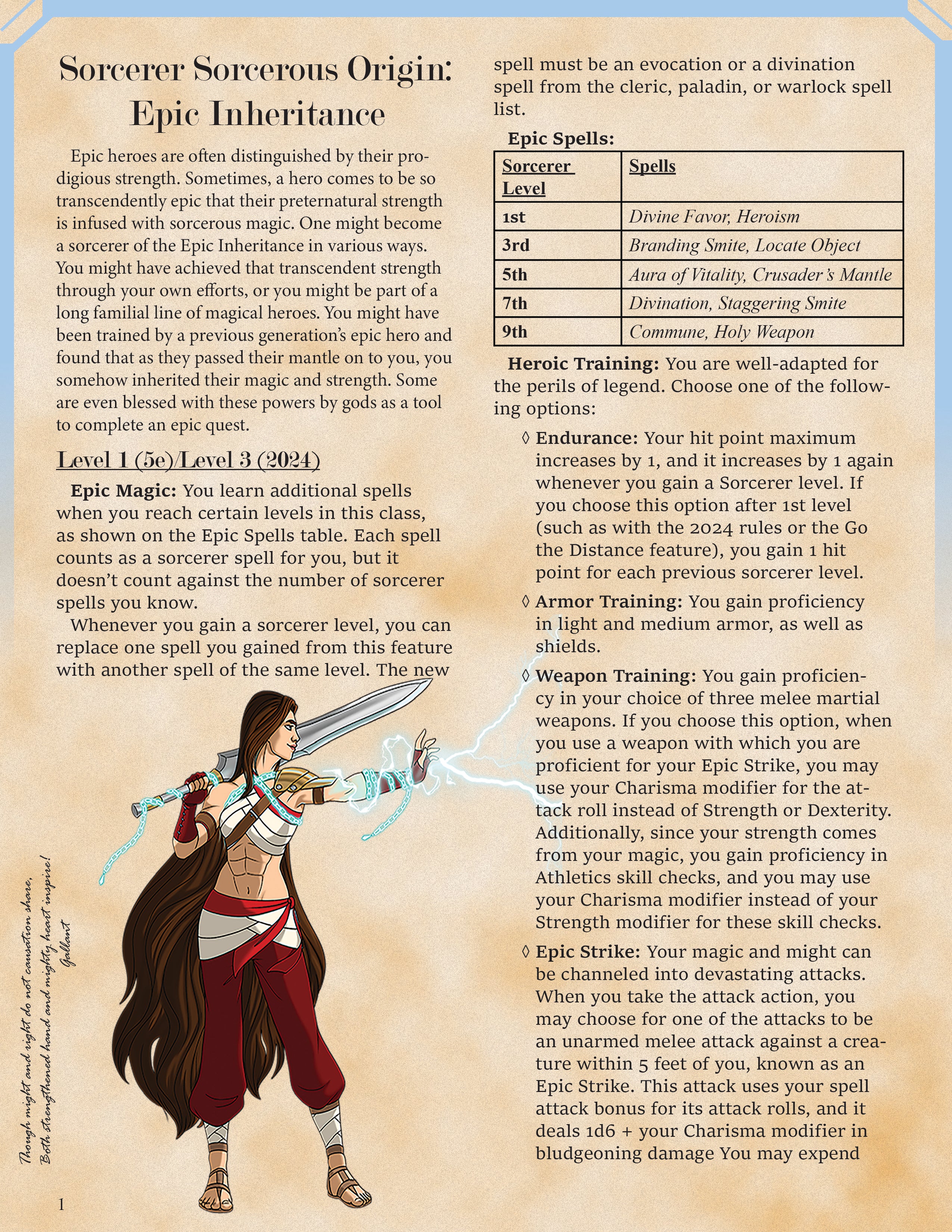 Gallant and Belfost's Heroes and Horrors Subclass PDF
